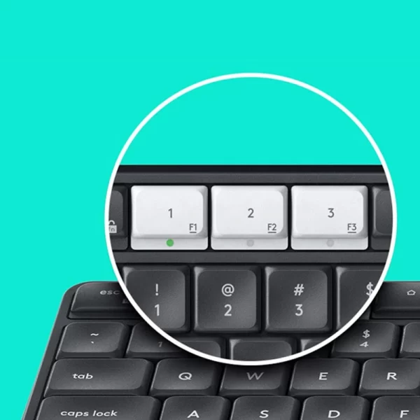 کیبورد لاجیتک مدلK375S Multi Device Wireless به همراه پایه نگهدارنده گوشی موبایل و تبلت